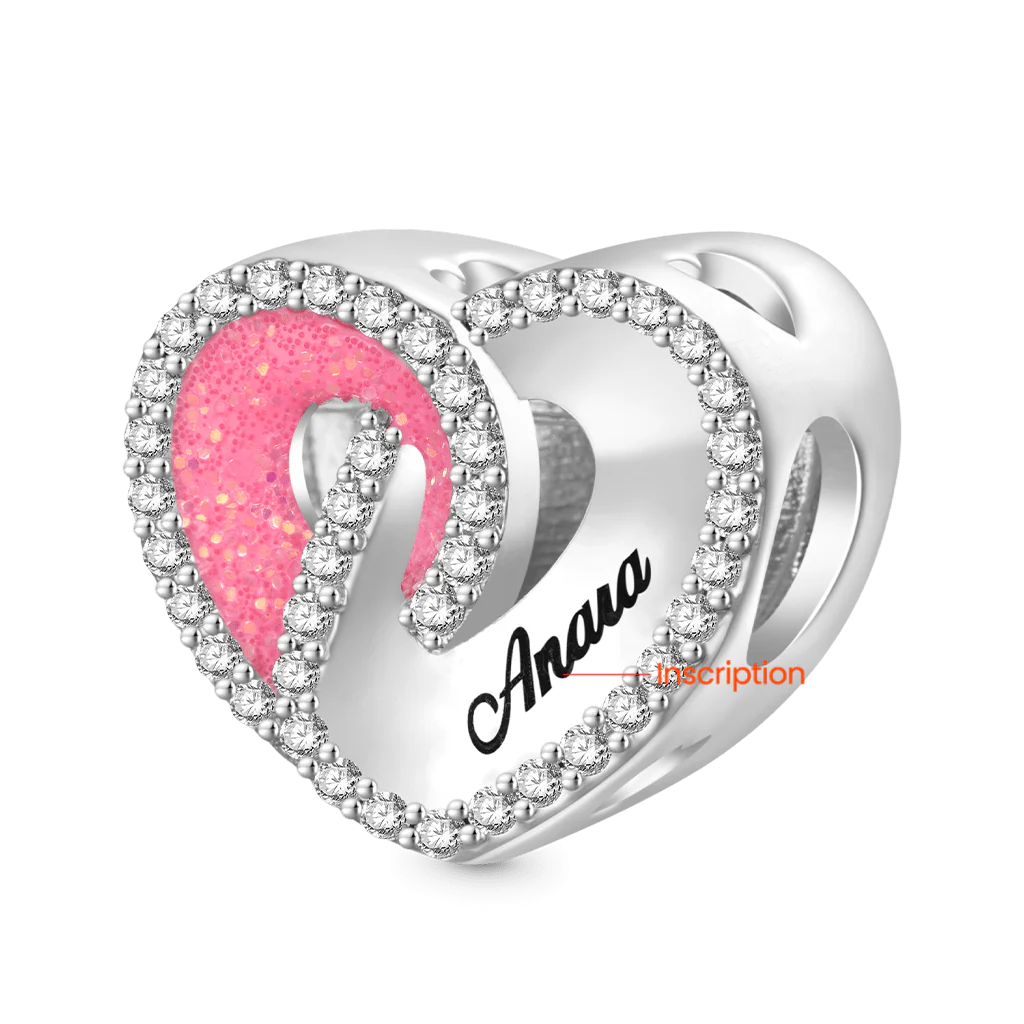 Gnoce Heart Hollow Photo Charm Platinum-plated Silver Blend - Image 3
