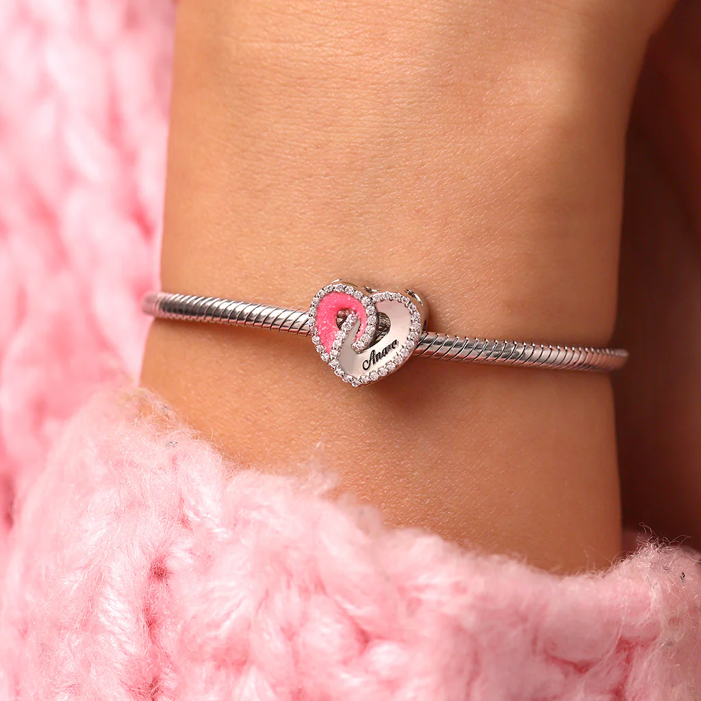 Gnoce Heart Hollow Photo Charm Platinum-plated Silver Blend - Image 4