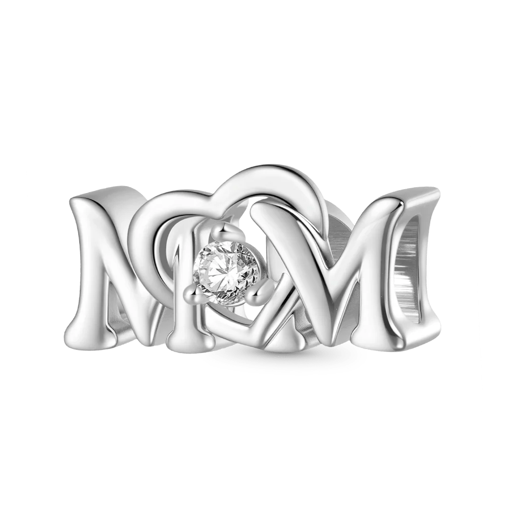 Gnoce Mother's Day Love Charm Platinum-plated Silver Blend