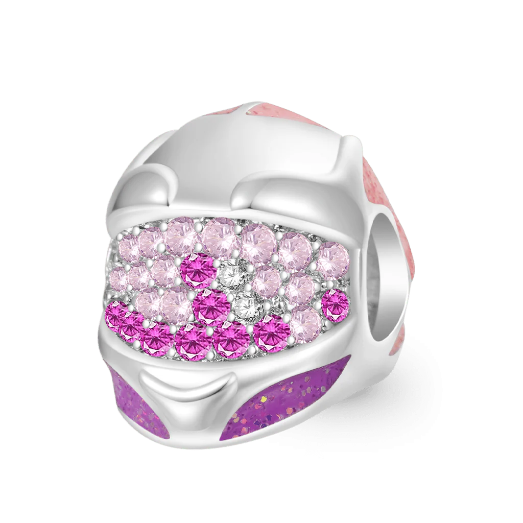 Gnoce Pink Motorcycle Helmet Charm Platinum-plated Silver Blend