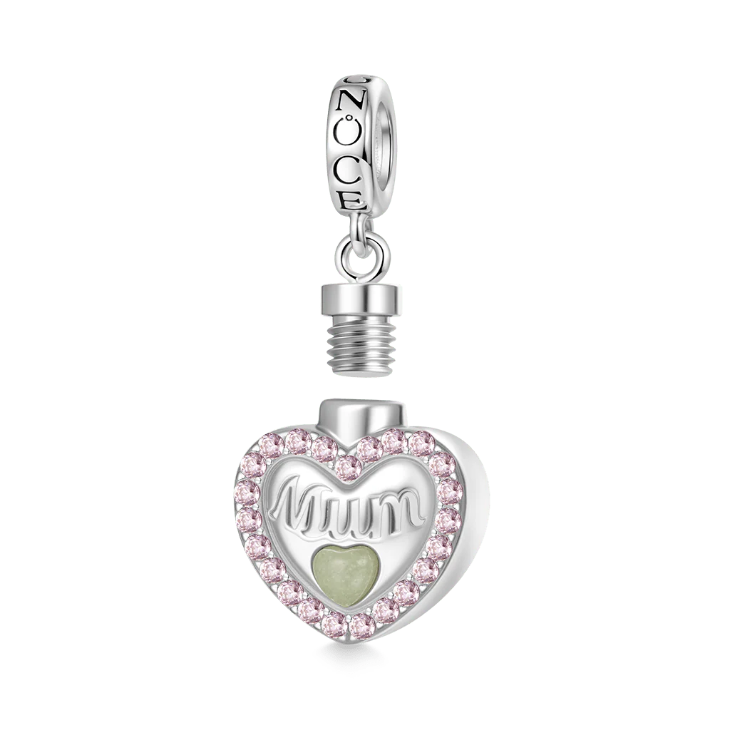 Gnoce Mum Heart Memorial Urn Ashes Charm Platinum-plated Silver Blend - Image 3