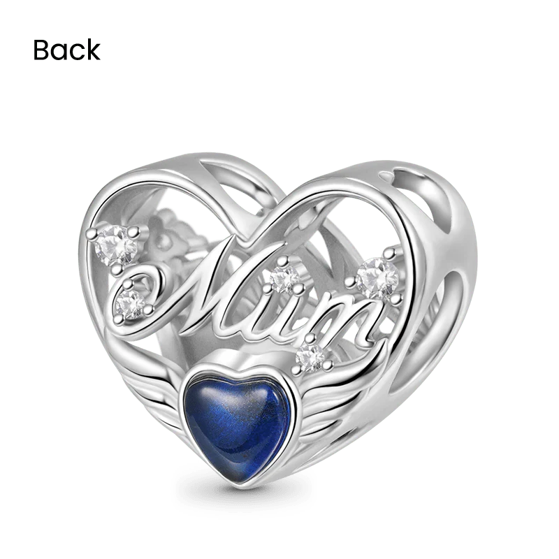 Gnoce Mum Mood Heart Charm Platinum-plated Silver Blend - Image 2