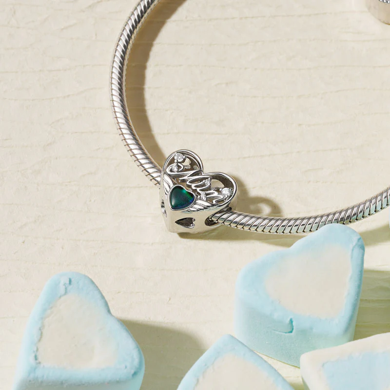 Gnoce Mum Mood Heart Charm Platinum-plated Silver Blend - Image 3