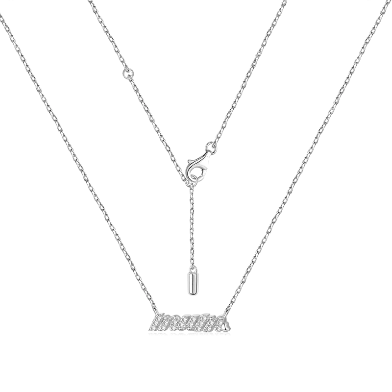 Gnoce Sparkling Mum Necklace Platinum-plated Silver Blend - Image 2