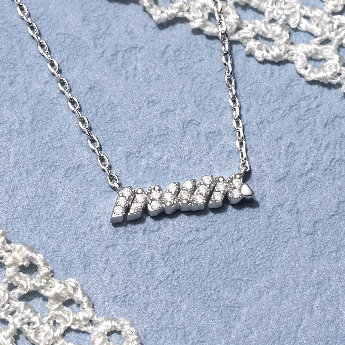 Gnoce Sparkling Mum Necklace Platinum-plated Silver Blend - Image 4