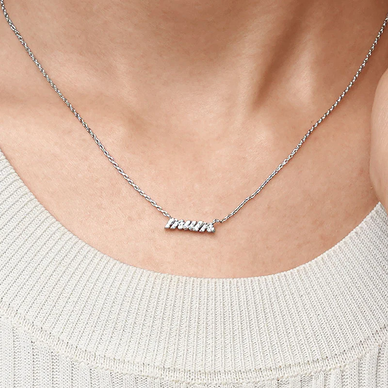 Gnoce Sparkling Mum Necklace Platinum-plated Silver Blend - Image 6