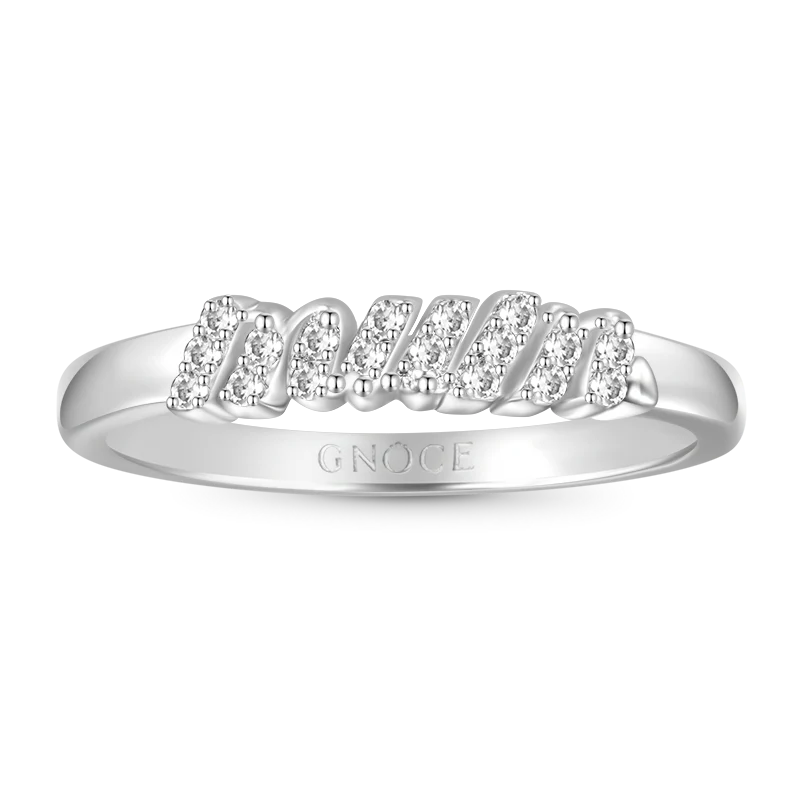 Gnoce Sparkling Mum Ring Platinum-plated Silver Blend