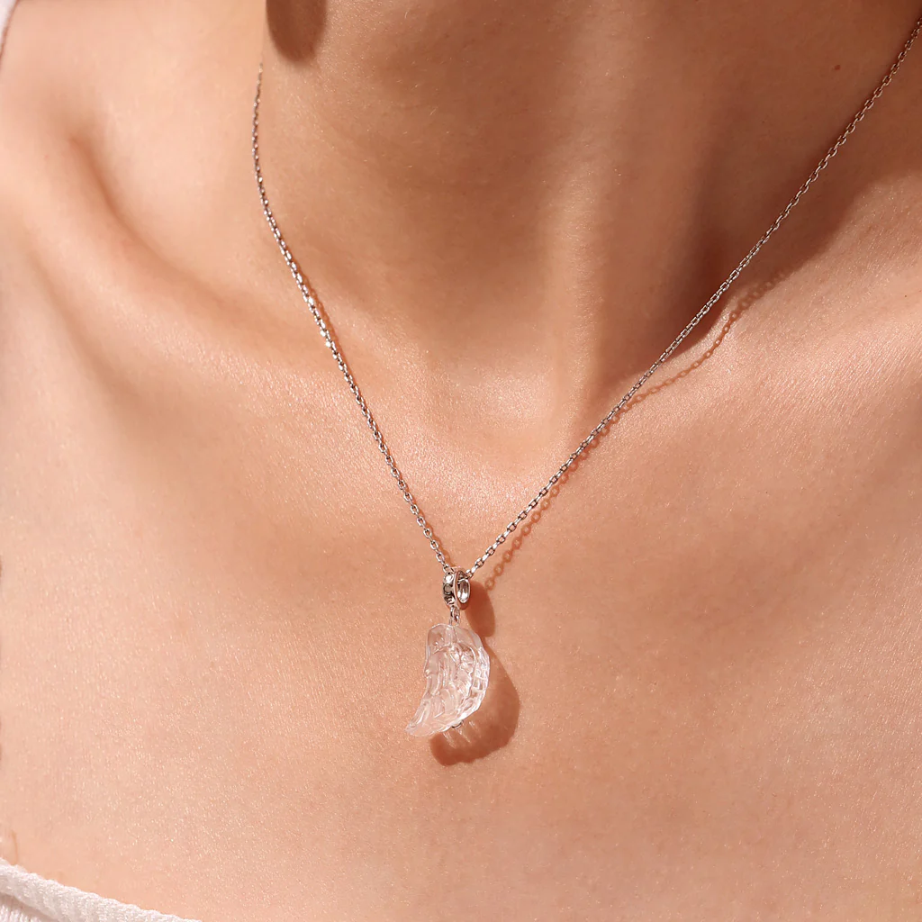Gnoce Natural Clear Crystal Wings Charm Platinum-plated Silver Blend - Image 5