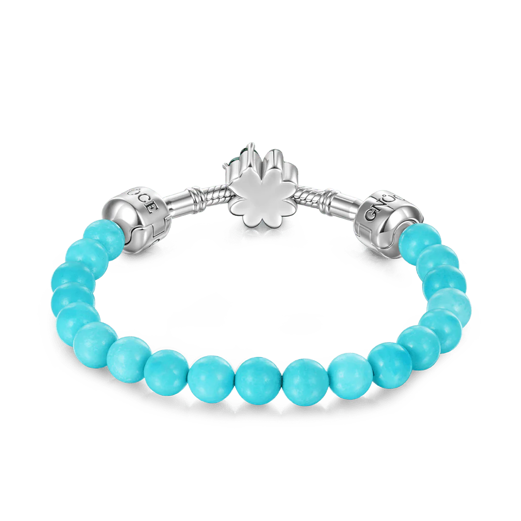 Gnoce Turquoise Gemstone Bracelet Platinum-plated Silver Blend - Image 3