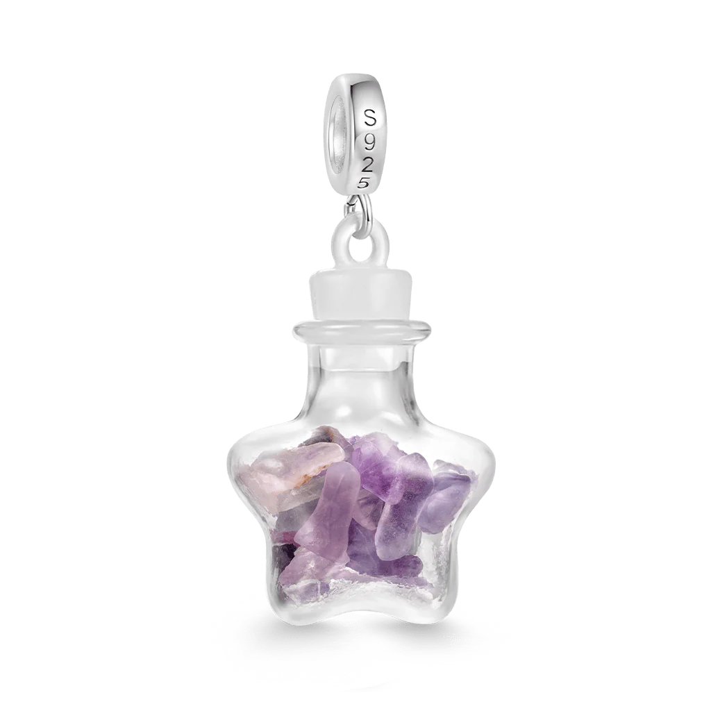 Gnoce Natural Multicolor Crystal Abstract Charm Platinum-plated Silver Blend - Image 2