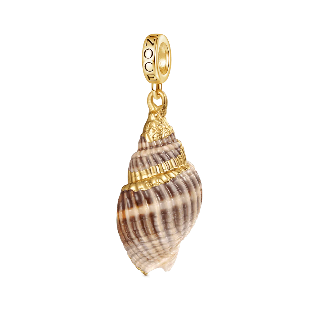 Gnoce Natural Ocean Shell Charm Platinum-plated Silver Blend