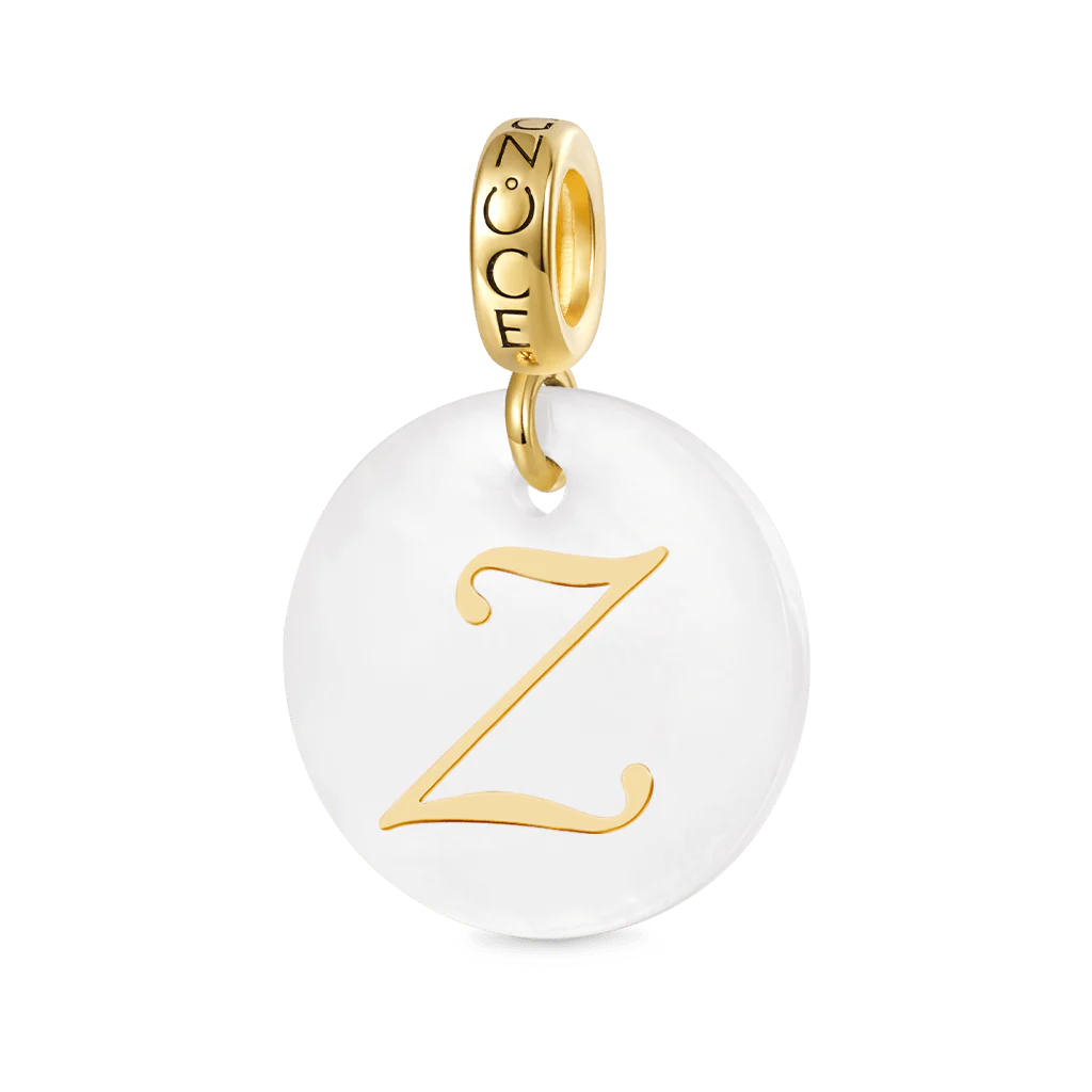 Gnoce Freshwater Shell 26 Letters Charm Platinum-plated Silver Blend - Image 4