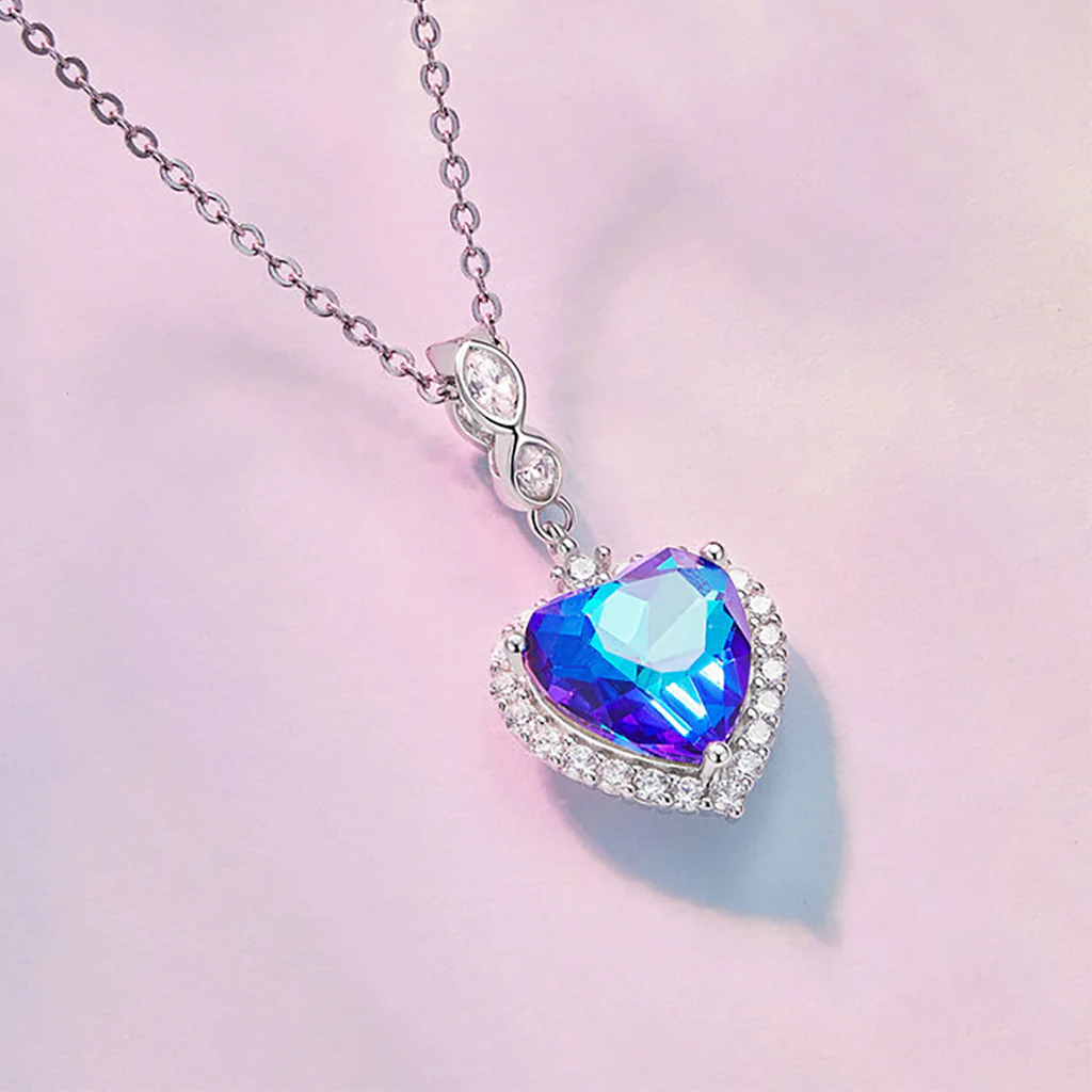 Gnoce Ocean Heart Pendant Dangle Charm - Image 2