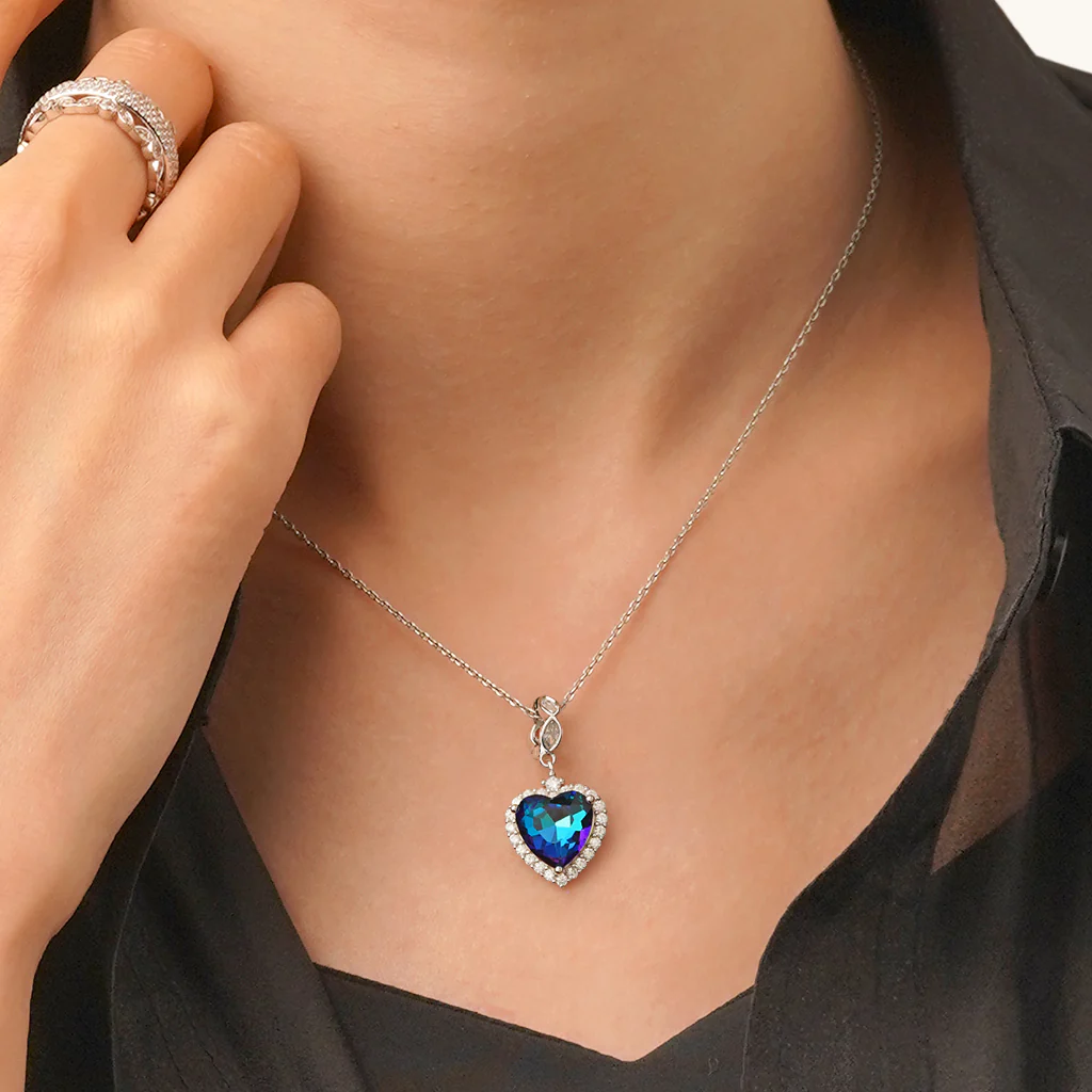 Gnoce Ocean Heart Pendant Dangle Charm - Image 5