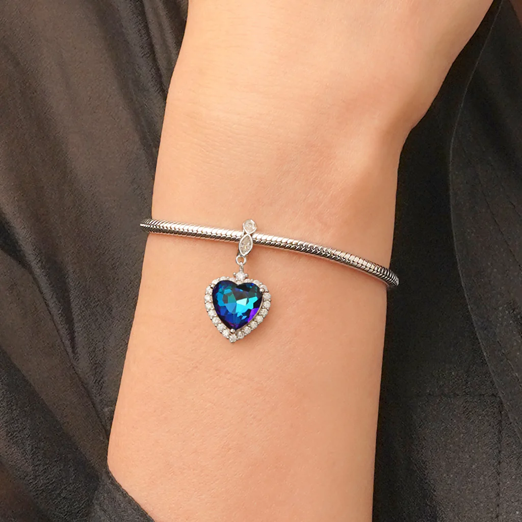 Gnoce Ocean Heart Pendant Dangle Charm - Image 6