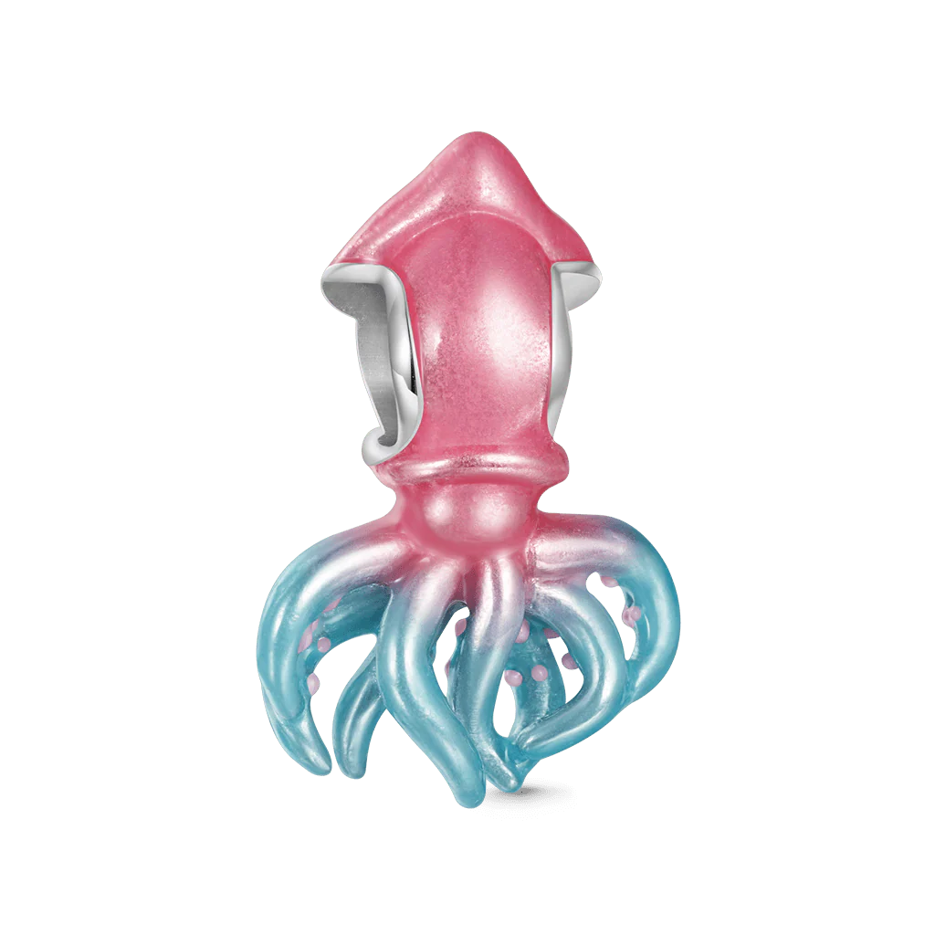 Gnoce Ocean Glow-in-the-Dark Magic Squid Charm Platinum-plated Silver Blend - Image 3