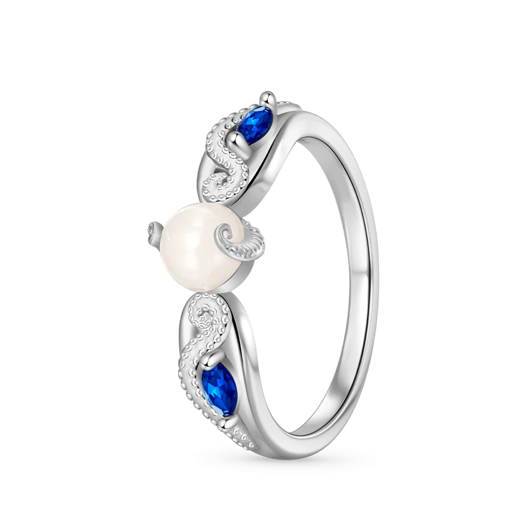 Gnoce Luminous Ocean Octopus Tentacle Ring Platinum-plated Silver Blend - Image 3
