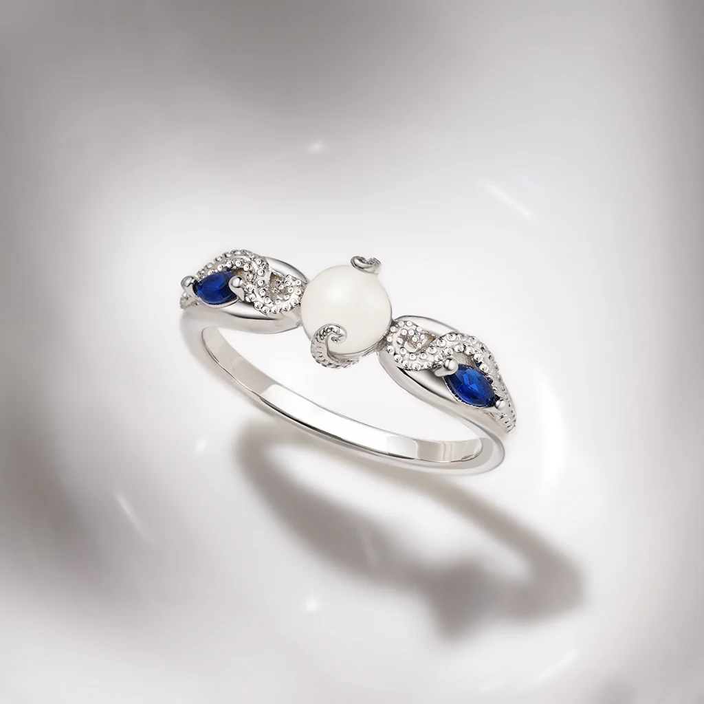 Gnoce Luminous Ocean Octopus Tentacle Ring Platinum-plated Silver Blend - Image 4