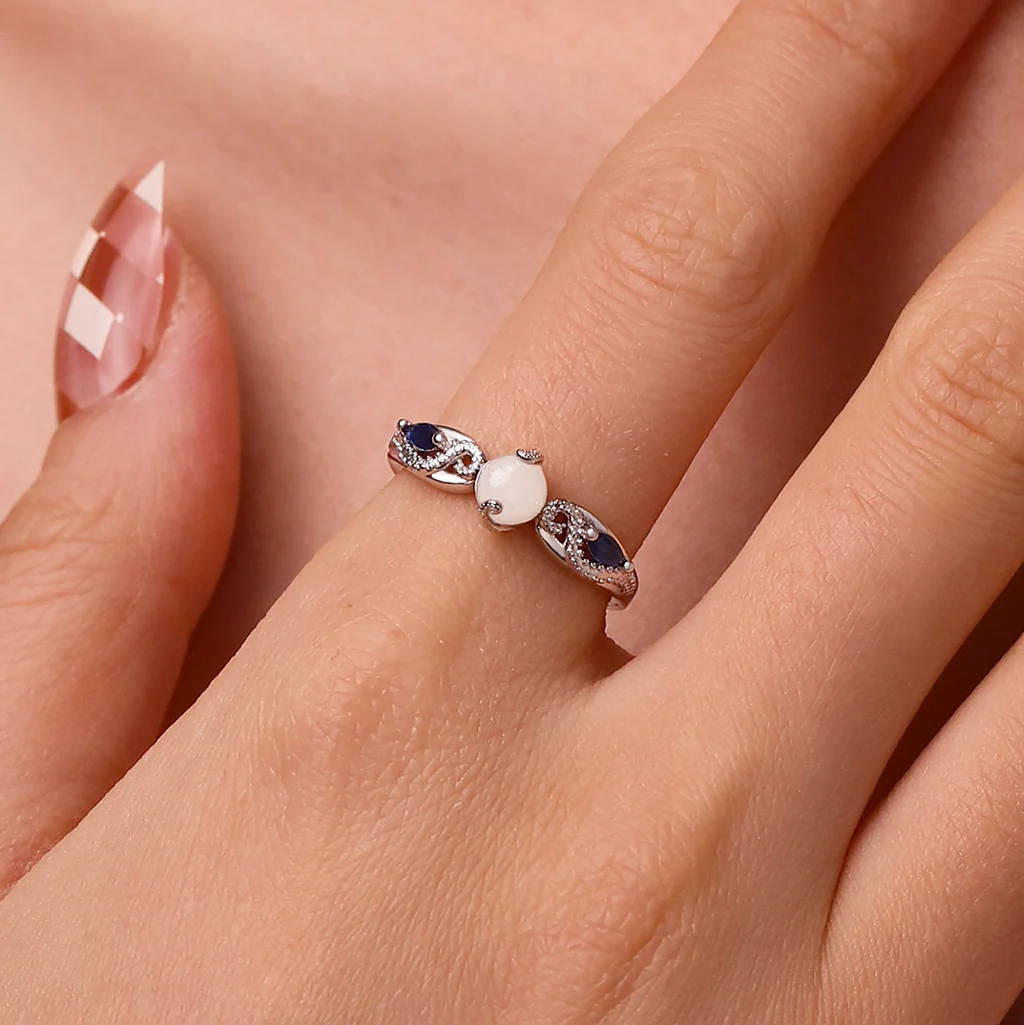 Gnoce Luminous Ocean Octopus Tentacle Ring Platinum-plated Silver Blend - Image 6