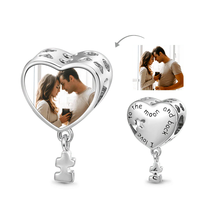 Gnoce "Only You" Love Heart Personalized Charm Platinum-plated Silver Blend