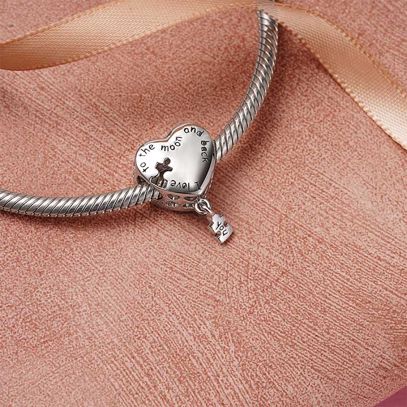 Gnoce "Only You" Love Heart Personalized Charm Platinum-plated Silver Blend - Image 2