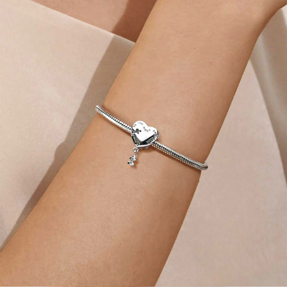 Gnoce "Only You" Love Heart Personalized Charm Platinum-plated Silver Blend - Image 4