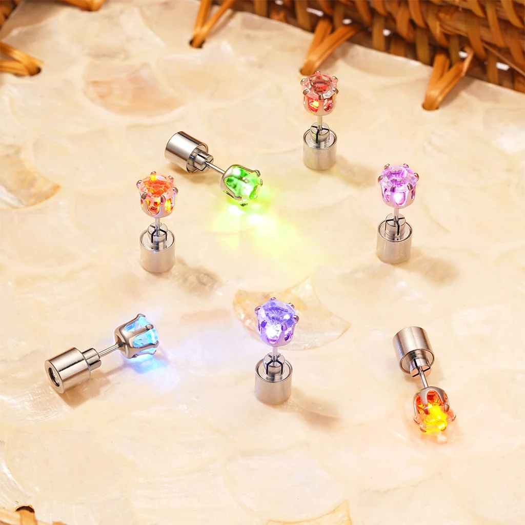 Gnoce Orange Party Light-up LED Stud Earring - Image 5