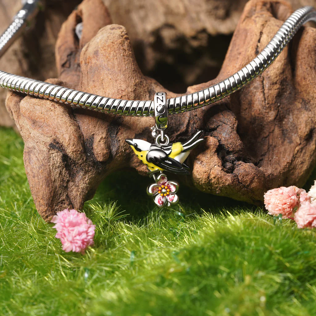 Gnoce Black Oriolus Chinensis Pendant Dangle Charm - Image 3