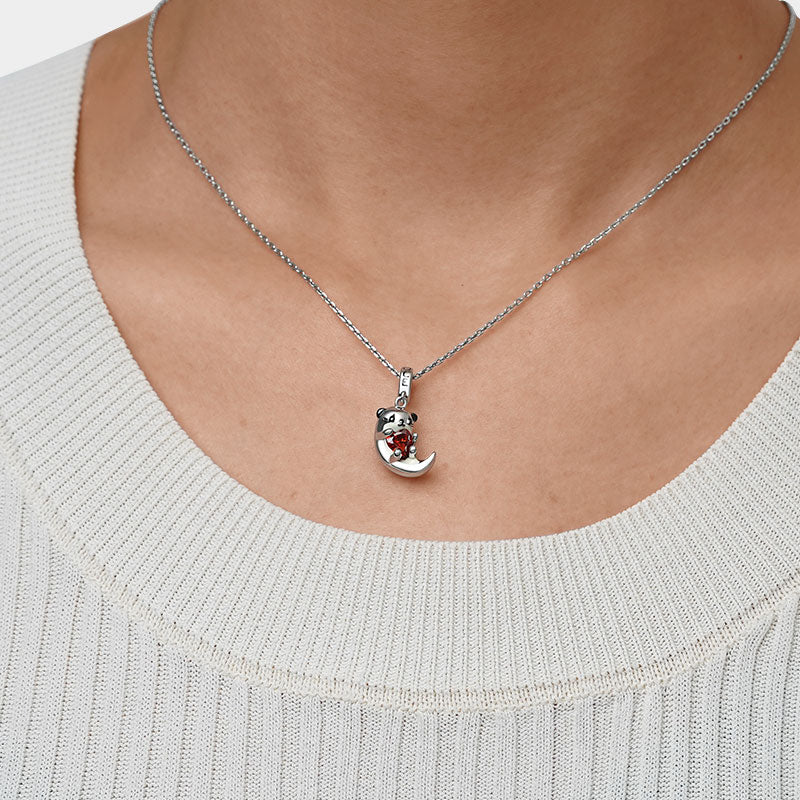 Gnoce Lovely Otter Embraces Heart Gem Charm Platinum-plated Silver Blend - Image 7