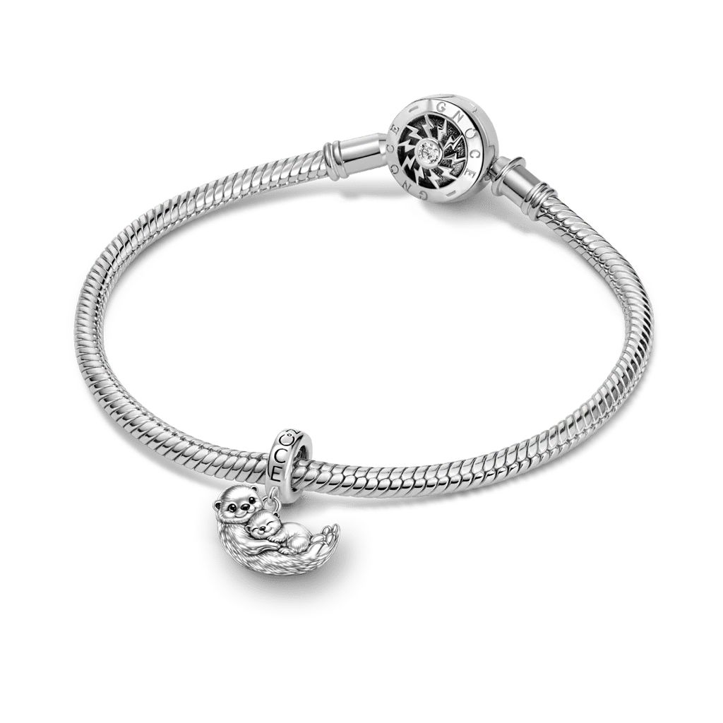 Gnoce  Otter Embraces Baby Pendant Dangle Charm - Image 3
