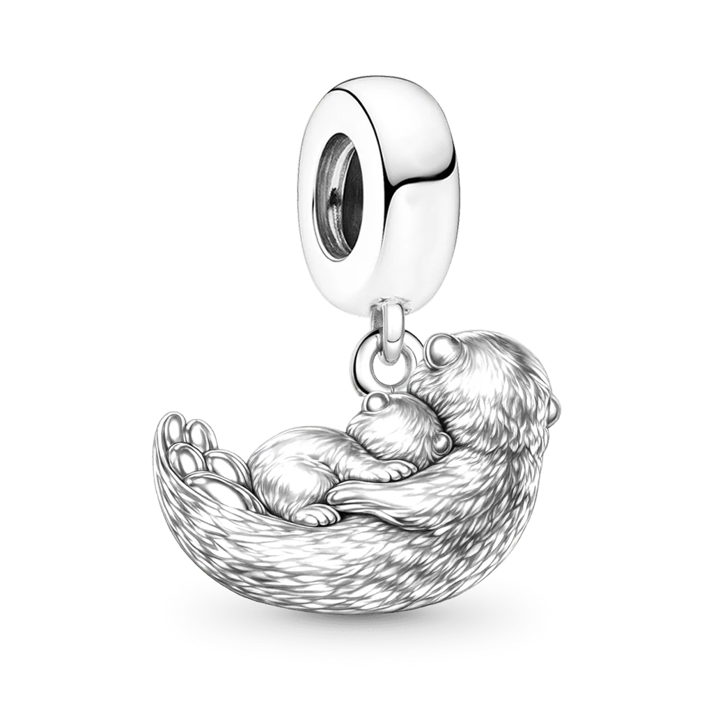 Gnoce  Otter Embraces Baby Pendant Dangle Charm - Image 5