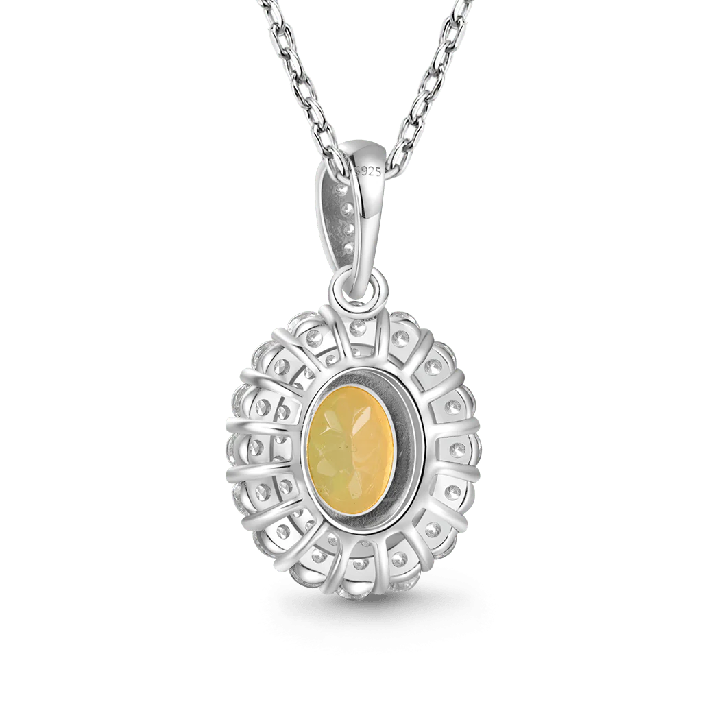 Gnoce Oval-cut Citrine Opal Pendant Necklace - Image 2