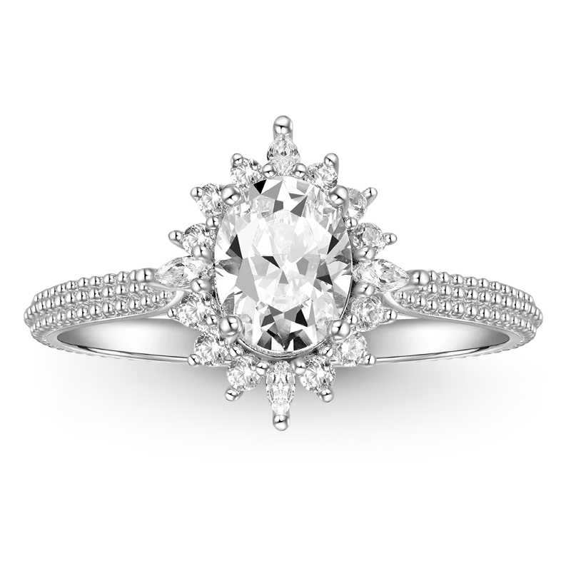 Gnoce Shimmering Promise Ring Platinum-plated Silver Blend