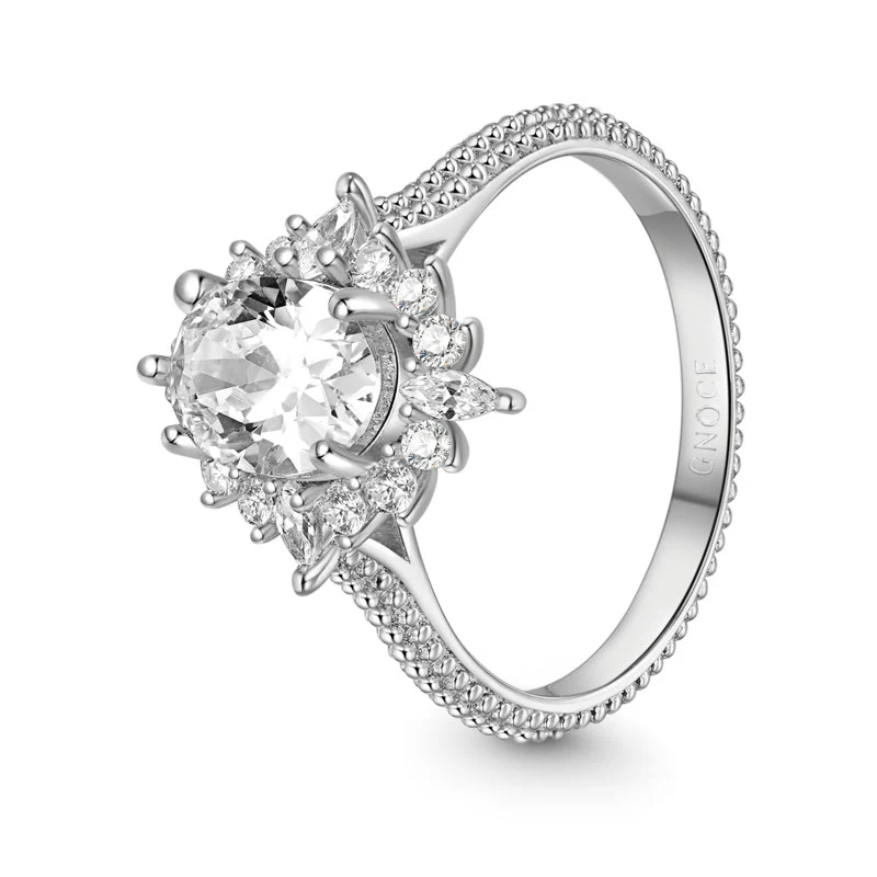 Gnoce Shimmering Promise Ring Platinum-plated Silver Blend - Image 2