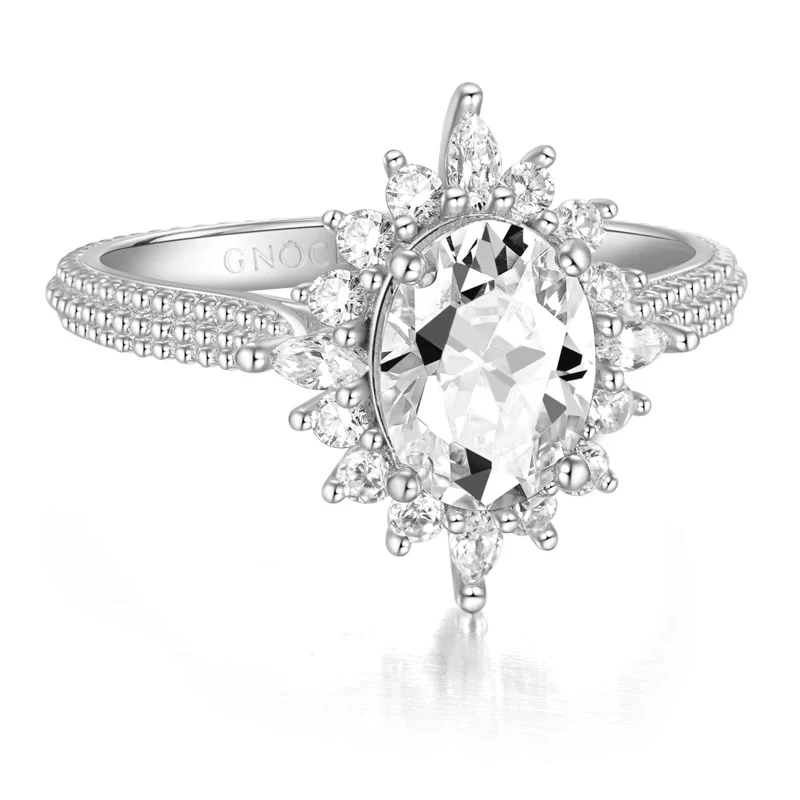 Gnoce Shimmering Promise Ring Platinum-plated Silver Blend - Image 3