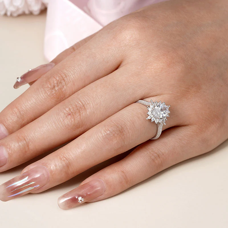 Gnoce Shimmering Promise Ring Platinum-plated Silver Blend - Image 5
