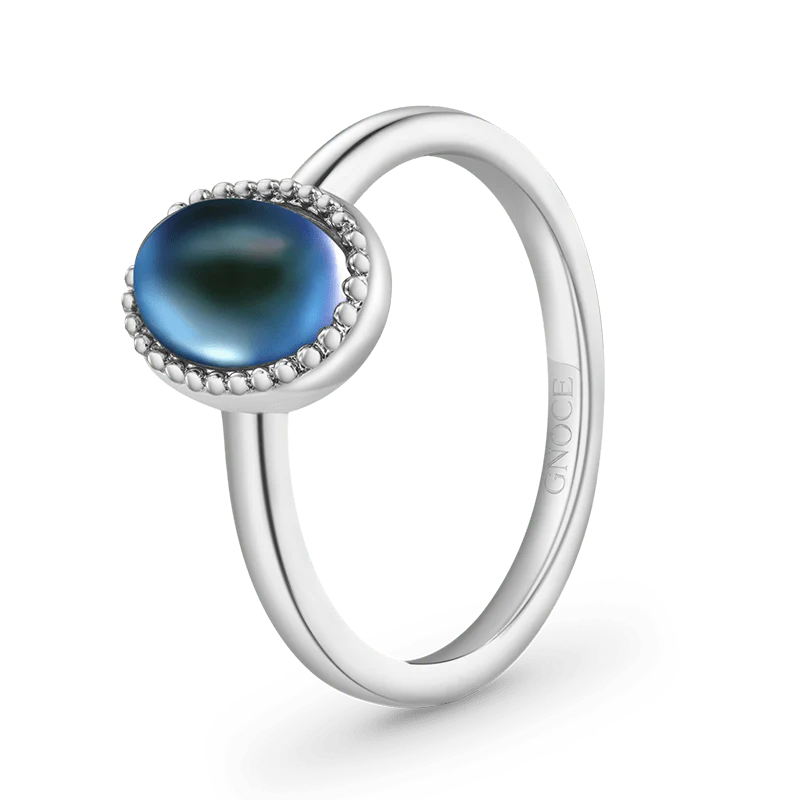 Gnoce Magic Oval Mood Ring Platinum-plated Silver Blend - Image 3