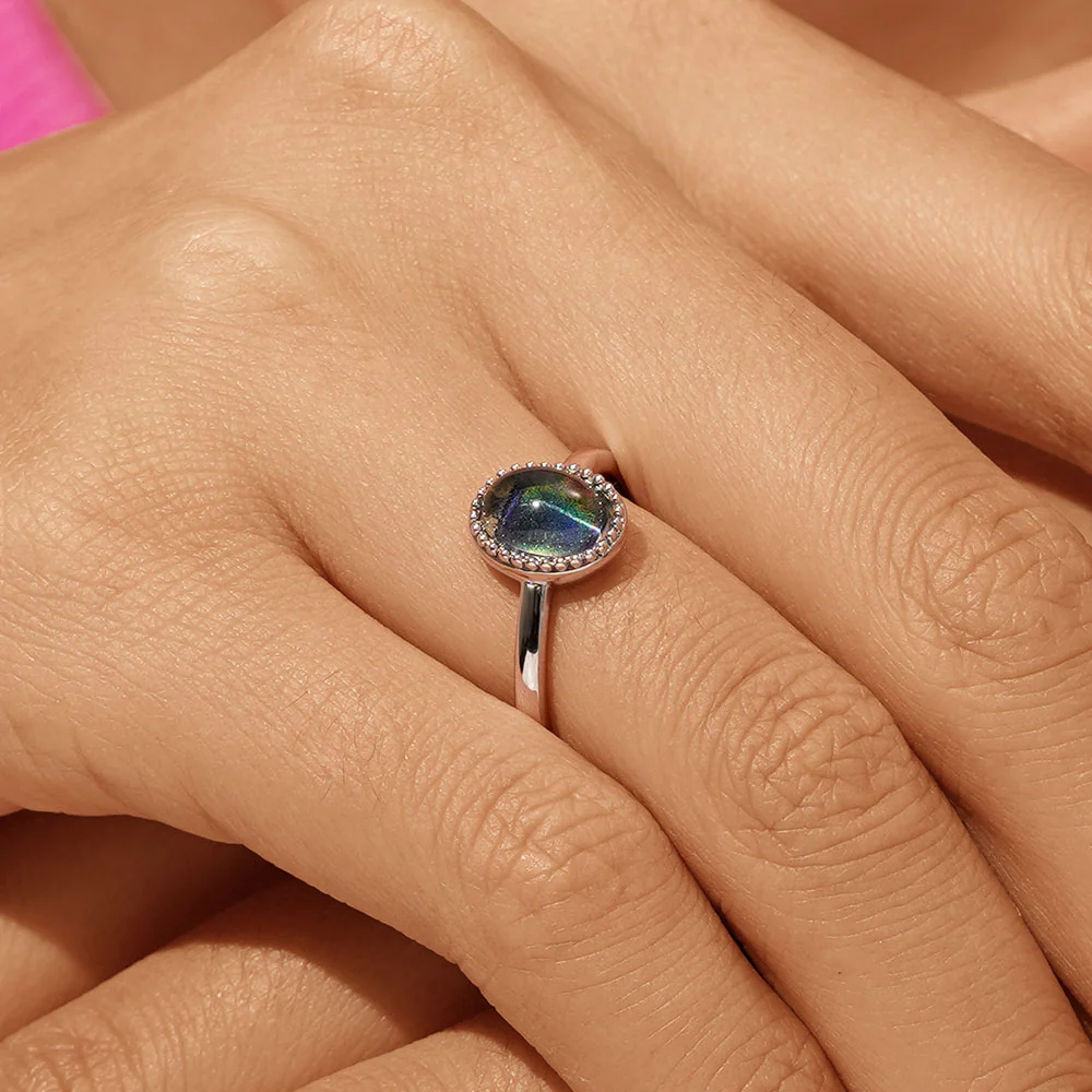 Gnoce Magic Oval Mood Ring Platinum-plated Silver Blend - Image 5