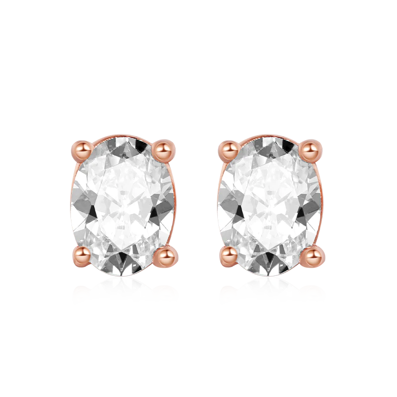 Gnoce Oval Stud Earring Platinum-plated Silver Blend - Image 2