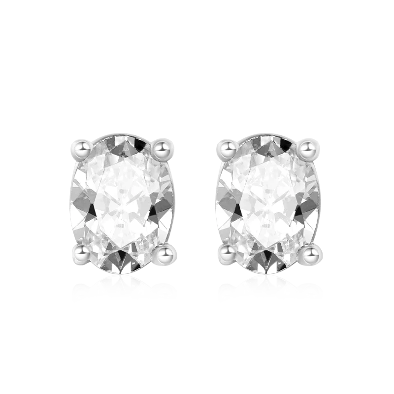 Gnoce Oval Stud Earring Platinum-plated Silver Blend - Image 3