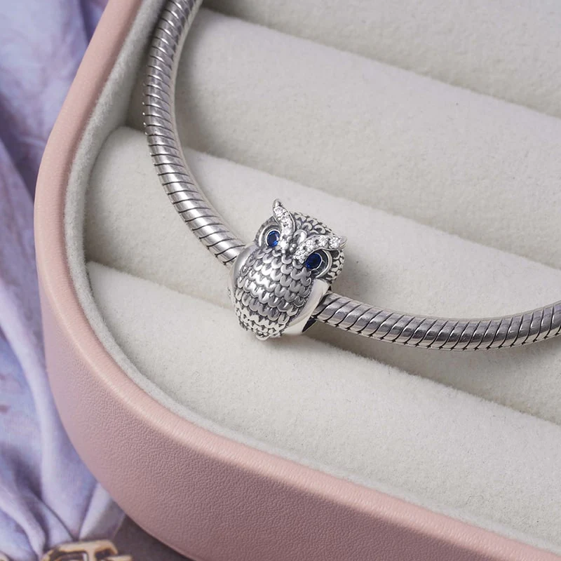 Owl Charm Bead Sterling Silver - Image 2
