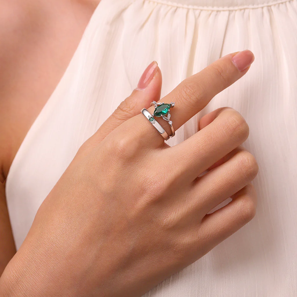 Gnoce Paraíba Tourmaline Women's Ring Platinum-plated Silver Blend - Image 4