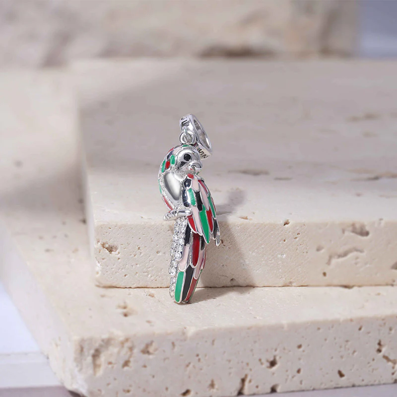 Gnoce Parrot Charm Platinum-plated Silver Blend - Image 2