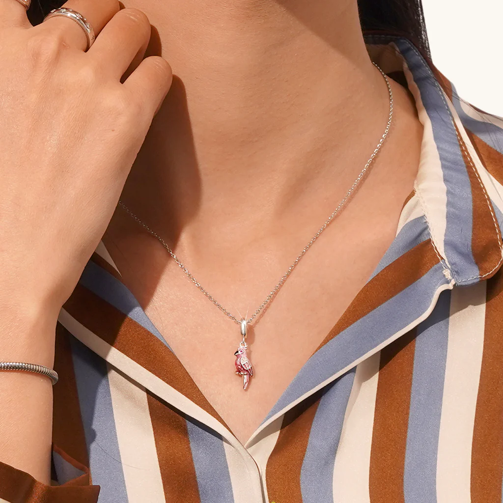 Gnoce Delicate Pink Parrot Pendant Dangle Charm - Image 4