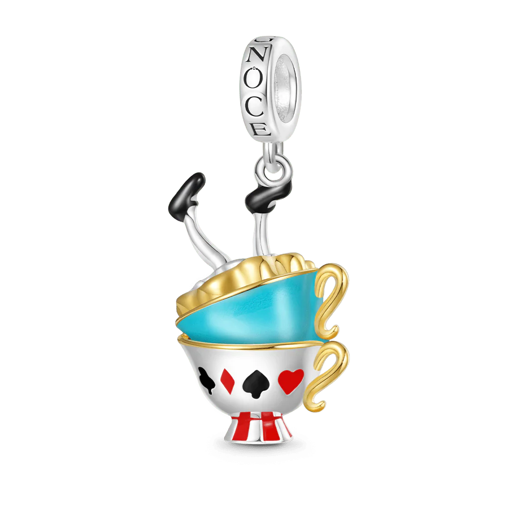 Gnoce Alice's Adventures in Wonderland Party Teacup Pendant Dangle Charm