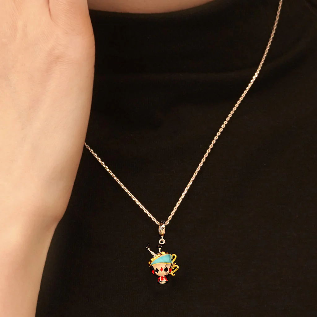 Gnoce Alice's Adventures in Wonderland Party Teacup Pendant Dangle Charm - Image 5