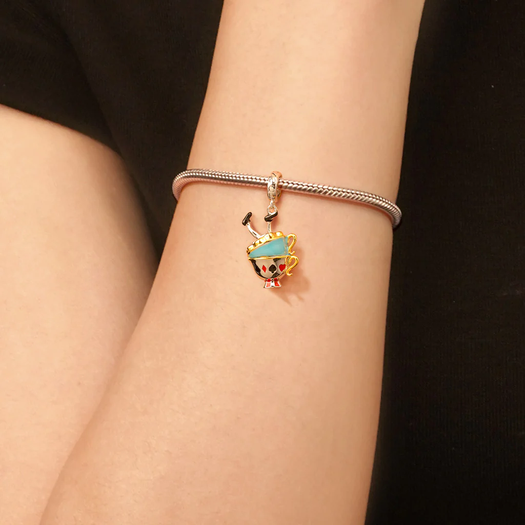 Gnoce Alice's Adventures in Wonderland Party Teacup Pendant Dangle Charm - Image 6