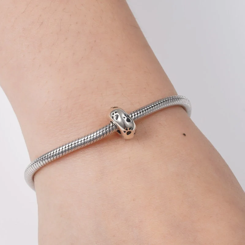 Paws Print Charm Bead Sterling Silver - Image 3