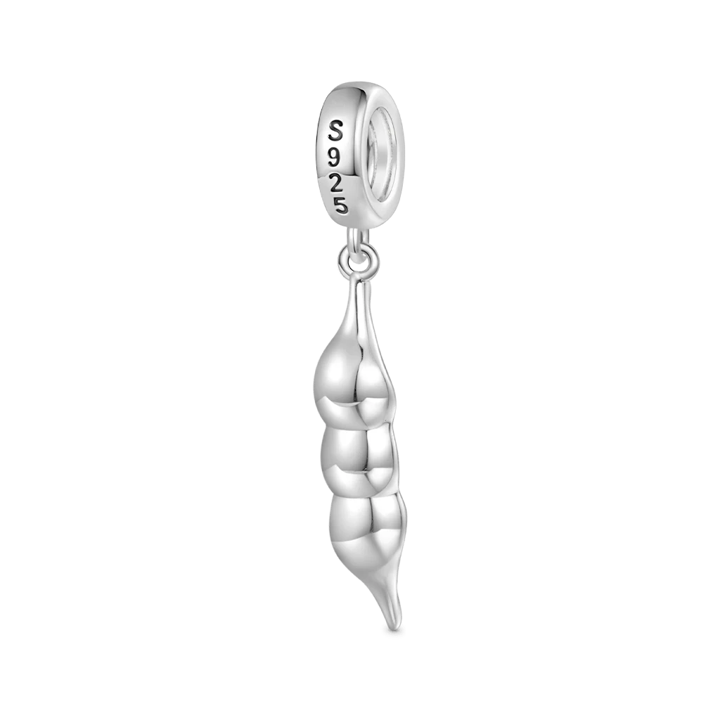 Gnoce Birthstone Pea Pod Charm Platinum-plated Silver Blend - Image 3
