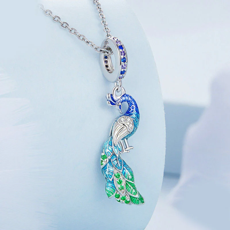 Gnoce Peacock Pendant Dangle Charm - Image 2